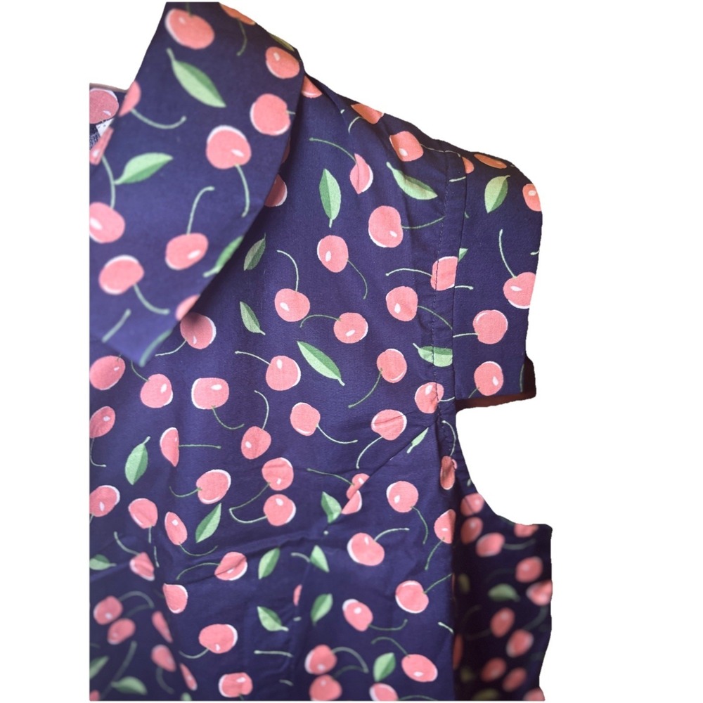 Tulip B Small  Short Sleeve ‎ maraschino-cherry Print  Novelty Vintage Inspire - Picture 8 of 14